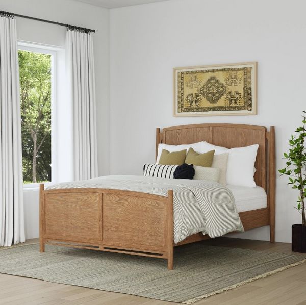 Flexsteel Verona Brown Oak Queen Panel Bed