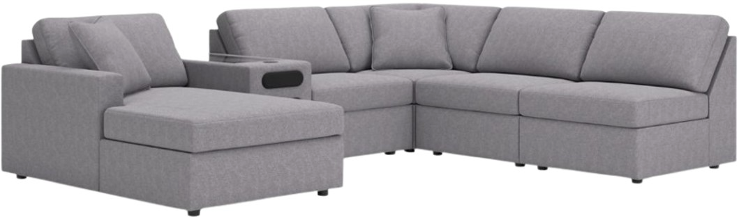Modmax 6 Piece Modular Sectional with Chaise and Audio Console
