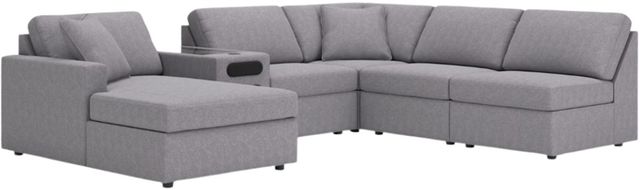 Signature Design by Ashley® Modmax 6-Piece Granite Left-Arm Facing Sectional and Chaise with Audio Console-0
