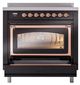 Ilve® Nostalgie II Noblesse 36'' Glossy Black Pro Style Induction Range with Copper Trim-3