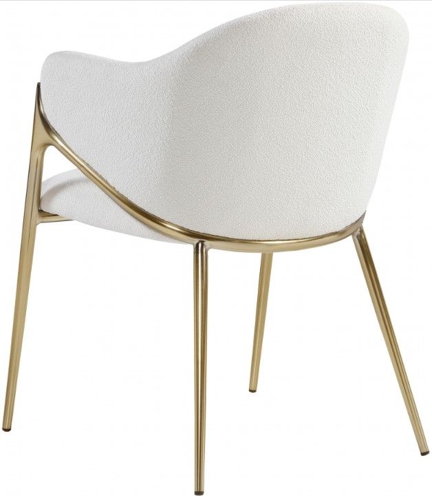 Meridian Furniture Nial Cream/Brushed Brass Dining Chair-2