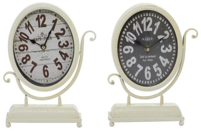 Deco Marche 4-Piece Black Metal Scroll Decorative Clock Set-1