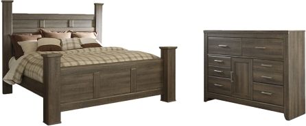 Signature Design by Ashley® Juararo 2-Piece Dark Brown California King Poster Bed Set