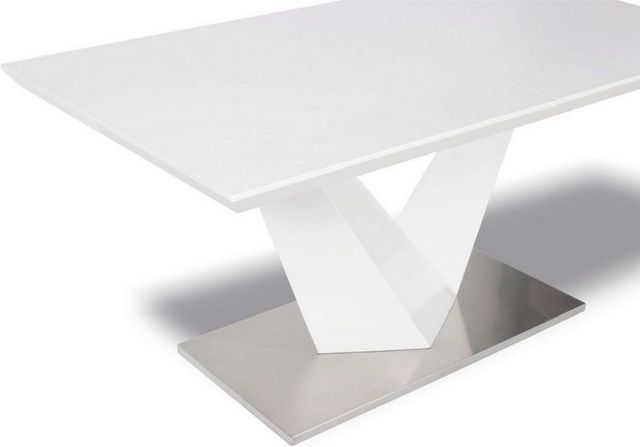 Mazin Furniture Manhattan White Lacquer Dining Table-2