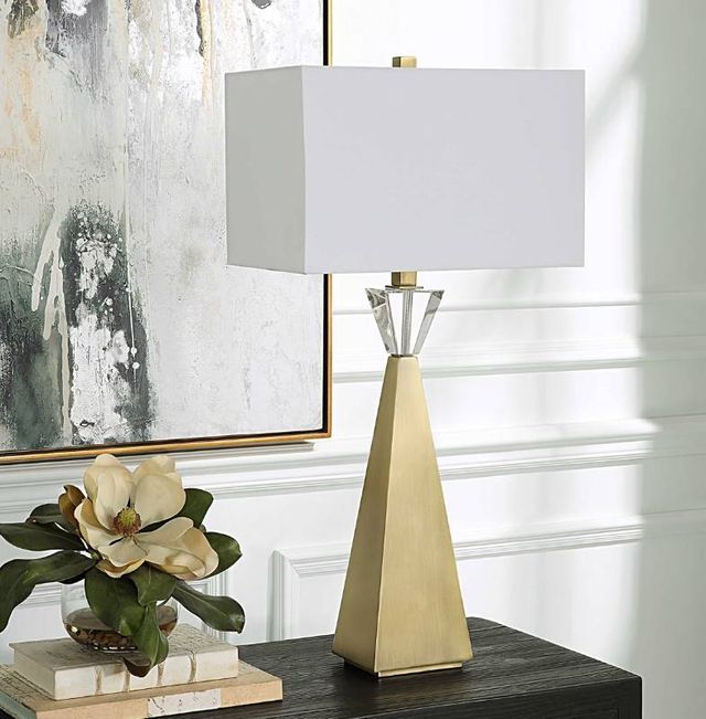Uttermost® Arete Antique Brass Table Lamp-2