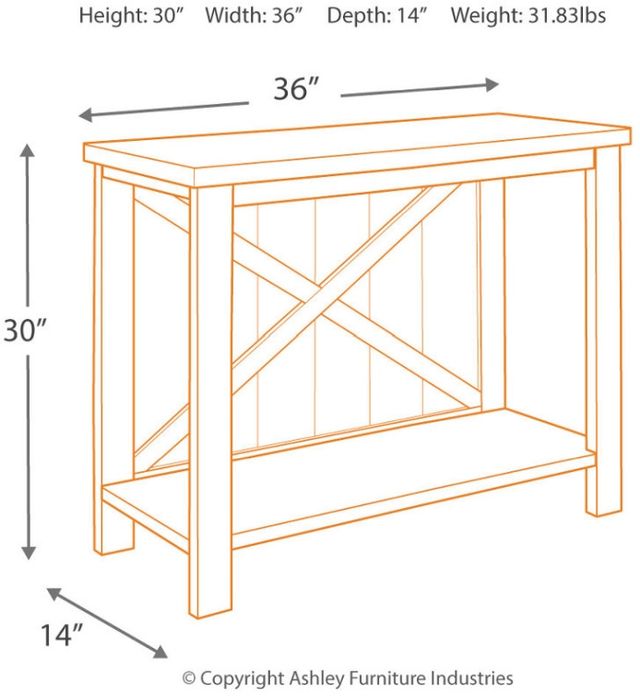 Signature Design by Ashley® Abramsland White/Brown Console Sofa Table-2