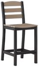 Signature Design by Ashley® Moondance 3-Piece Beige Aluminum/Plastic Outdoor Counter Table with Black Base Set -2