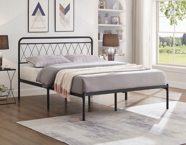 IFDC Black King Platform Bed-1