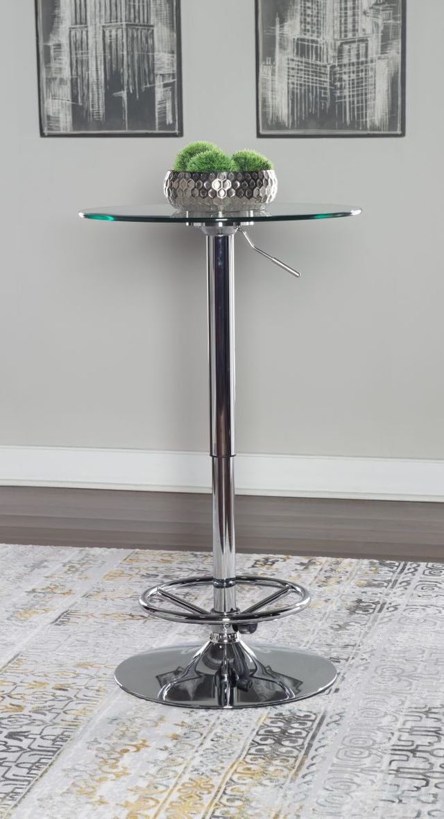 Powell® Jenna Glass Top Pub Table with Polished Chrome Base-1
