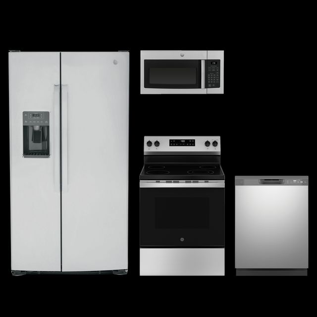 GE® 4 Piece Stainless Steel Kitchen Package