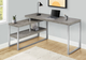 Monarch Specialties Inc. Concrete/Silver Corner Computer Desk-3