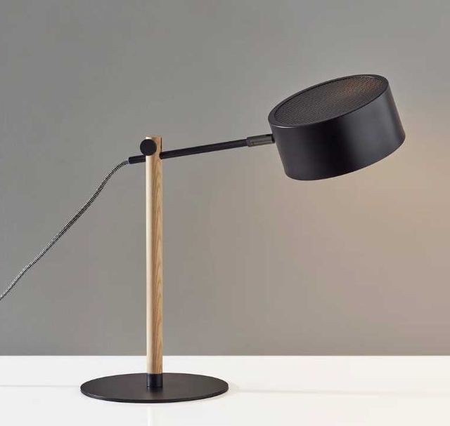 Adesso® Dylan Black/Natural Desk Lamp-2