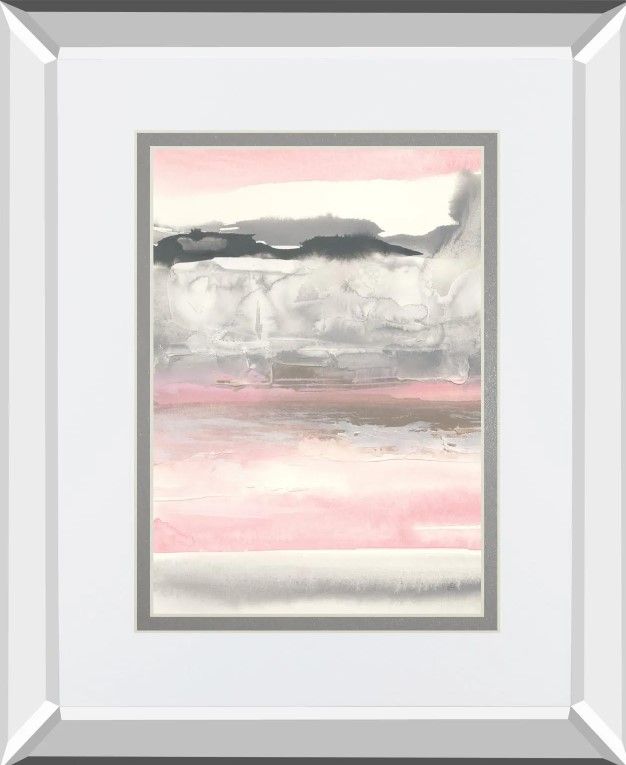 Classy Art Charcoal and Blush I By Chris Paschke Mirror Framed Wall Art-1