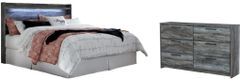 Signature Design by Ashley® Baystorm 2-Piece Gray King Panel Headboard Bed Set