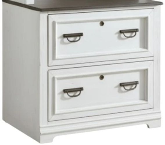 Liberty Furniture Allyson Park 2-Piece Charcoal/Wirebrushed White Bunching Lateral File Cabinet Set-3