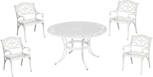 homestyles® Sanibel 5-Piece White Outdoor Dining Set-0