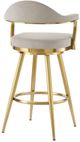 Armen Living Justin Gold/Taupe Swivel Bar Stool-2
