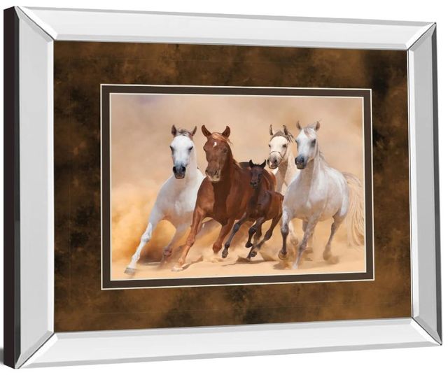 Classy Art Horses in Dust by Loya_Ya Mirror Framed Wall Art-1