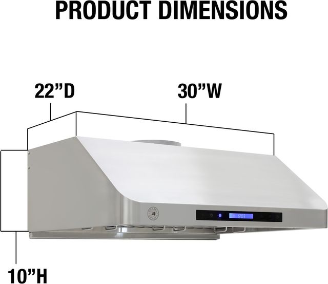 Brama 30" Stainless Steel Under Cabinet Range Hood-3