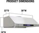 Brama 30" Stainless Steel Under Cabinet Range Hood-3