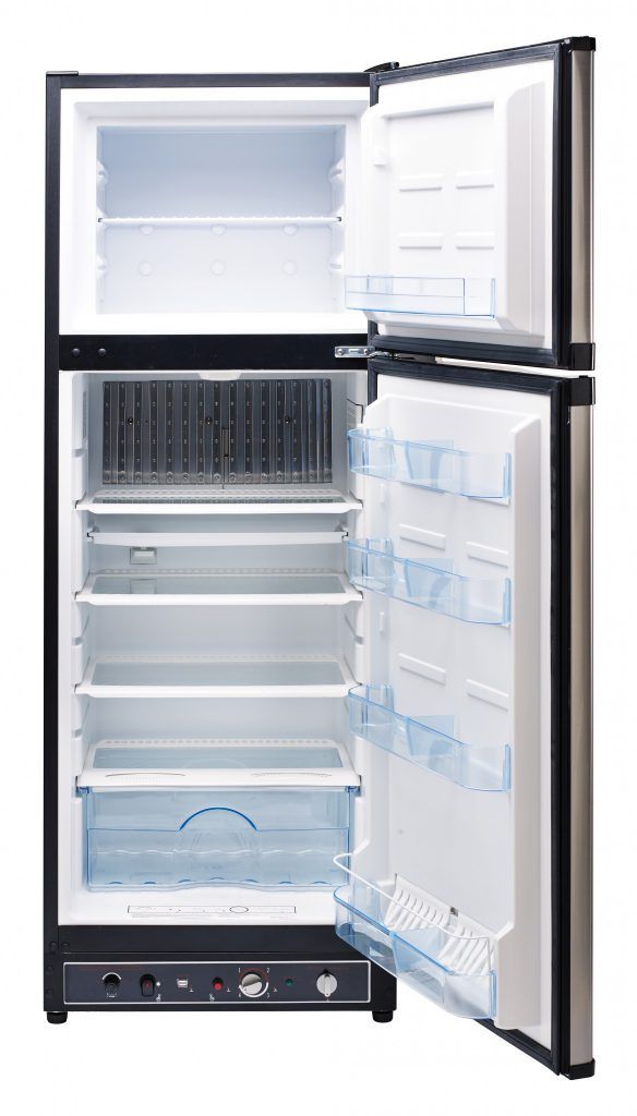 Unique® Appliances 9.7 Cu. Ft. Stainless Standard Depth Freestanding Liquid Propane Top Freezer Refrigerator-1