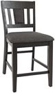 Jofran Inc. American Rustics Black/Brown Upholstered Slatback Counter Stool-0