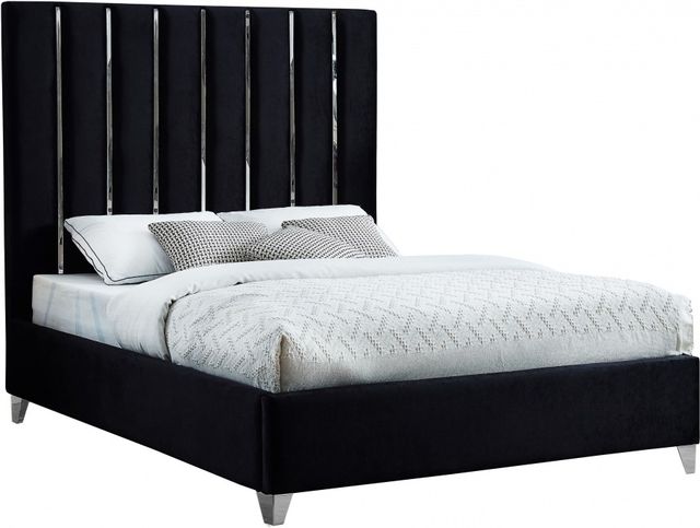 Meridian Furniture Enzo Black Velvet Queen Bed-0