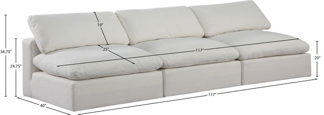 Meridian Furniture Comfy 3-Piece Cream Armless Modular Sectional-4