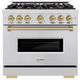 ZLINE Classic Autograph Edition 36" Stainless Steel Pro Style Gas Range with Champagne Bronze Accents-0