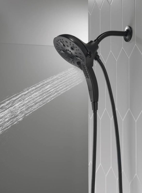 Delta Universal Showering In2ition® H2Okinetic® Matte Black 5-Setting 2-in-1 Shower-1