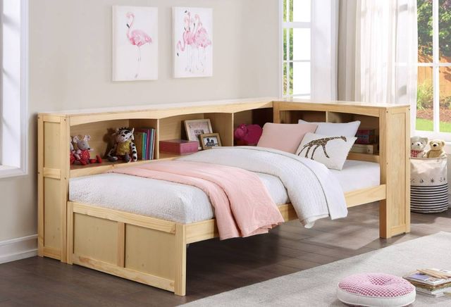 Homelegance® Bartly Natural Twin Bookcase Corner Bed-1