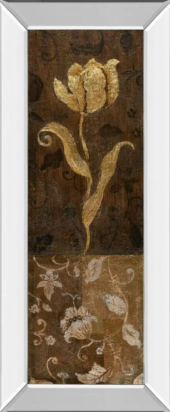 Classy Art Golden Tulip II by Tava Studios Mirror Framed Wall Art-0