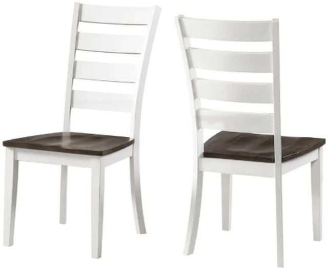 Intercon Kona Gray/White Ladder Back Dining Side Chair-2