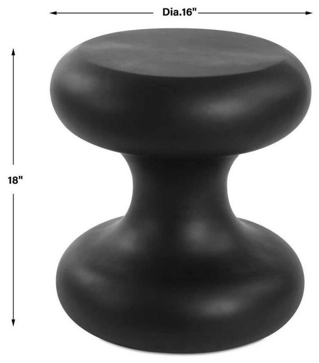 Uttermost® Robles Matte Black Faux Stone Indoor-Outdoor Accent Table-2