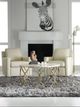 Hooker® Furniture Melange Corrina White Onyx Cocktail Table with Gold Leaf Base-1