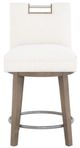 Fairfield® Customizable Entree Dining Nickel Metal Pull Short Back Swivel Counter Stool-1
