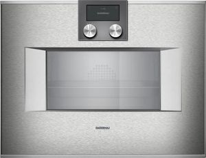 Front view of the Gaggenau 400 Series 24" Stainless Steel Single Electric Combi-Steam Oven