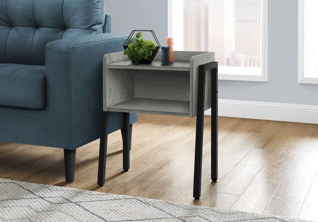 Monarch Specialties Inc. Grey 23"H with Black Metal Accent Table-1