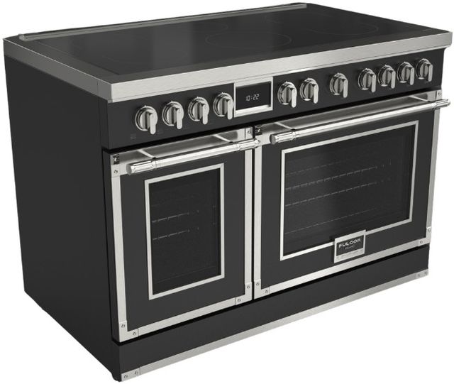 Fulgor Milano® Evoque 400 Series 48” Glossy Black Pro Style Induction Range with Chrome Trim-0