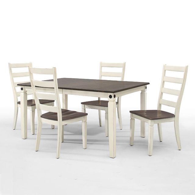 Intercon Glennwood Charcoal Dining Table with White Base-1