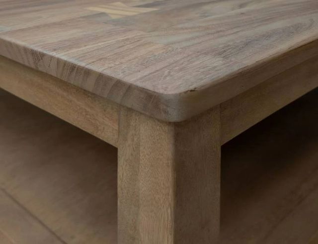 International Furniture Direct Natural Parota Brown Deluxe Cocktail Table-2