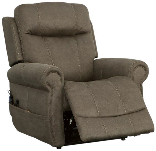 Flexsteel® Stewart Mossy Grey Power Lift Recliner with Power Headrest and Lumbar-1