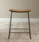 Uttermost® Thura Walnut Counter Stool with Dark Gunmetal Legs-1