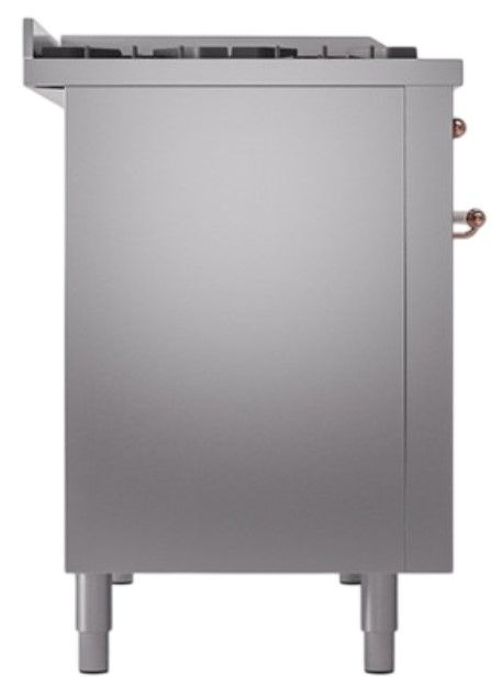 Ilve® Nostalgie II Noblesse 48'' Stainless Steel Pro Style Dual Fuel Range with Copper Trim-2