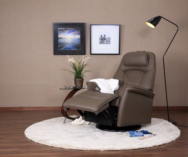 Fjords® Relax Stockholm Dark Brown Large Dual Motion Swivel Recliner-2