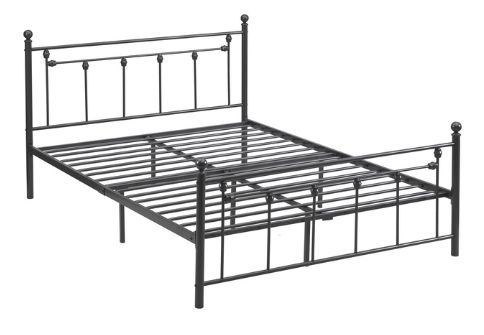 Milton Greens Stars Dark Gray Queen Victorian Style Metal Platform Bed-3