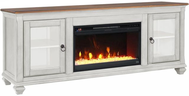 Legends Home Americana Brown/White 74" Fireplace Console-0