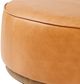 Four Hands Sinclair Palermo Butterscotch Leather Large Round Ottoman-4