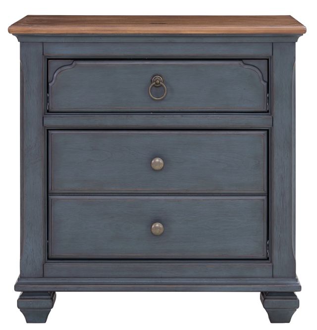 Legends Home Americana Blue Denim/Whiskey Nightstand-0