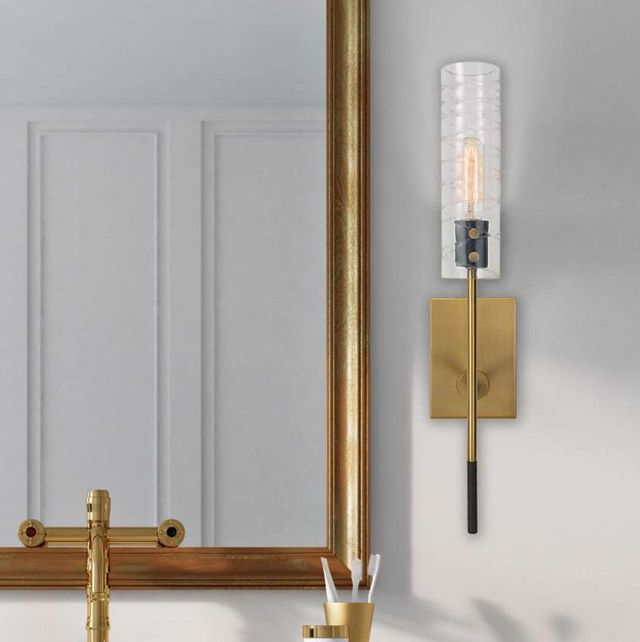 Uttermost® Telesto Black/Brass Sconce-1